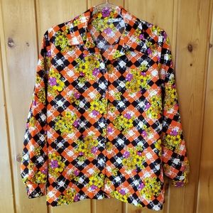 Vintage Lanier J Polyester Button-down Blouse